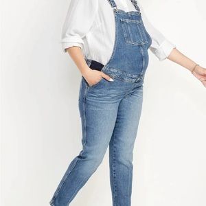 Old Navy Maternity Side-Panel O.G. Straight Jean Overalls - 14 Short